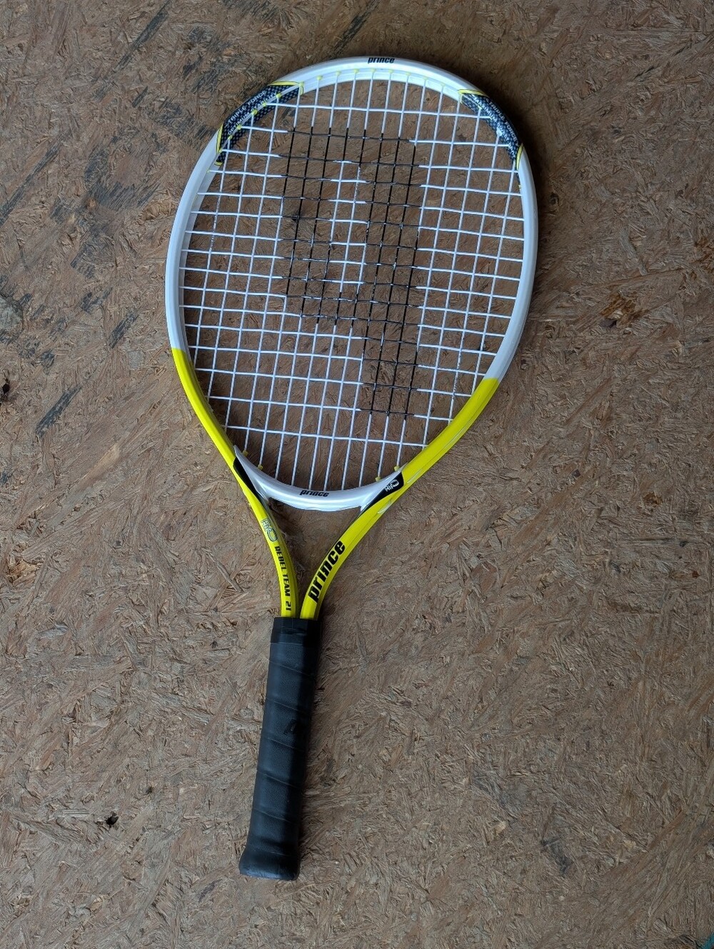 Prince Yellow & White Youth Tennis Racket with Black Grip